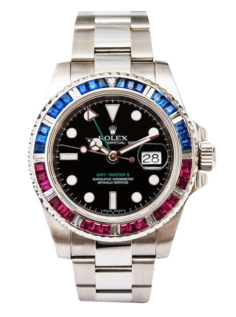 rolex gmt master ii pepsi sapphire ruby bezel|rolex pepsi bezel color difference.